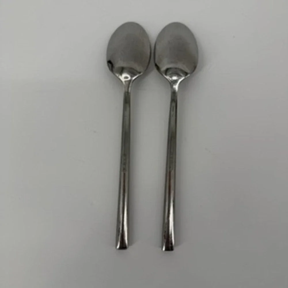 Oneida Porter Glossy Stainless Steel Teaspoons‎ Set of 2 Silver Flatware 6.25